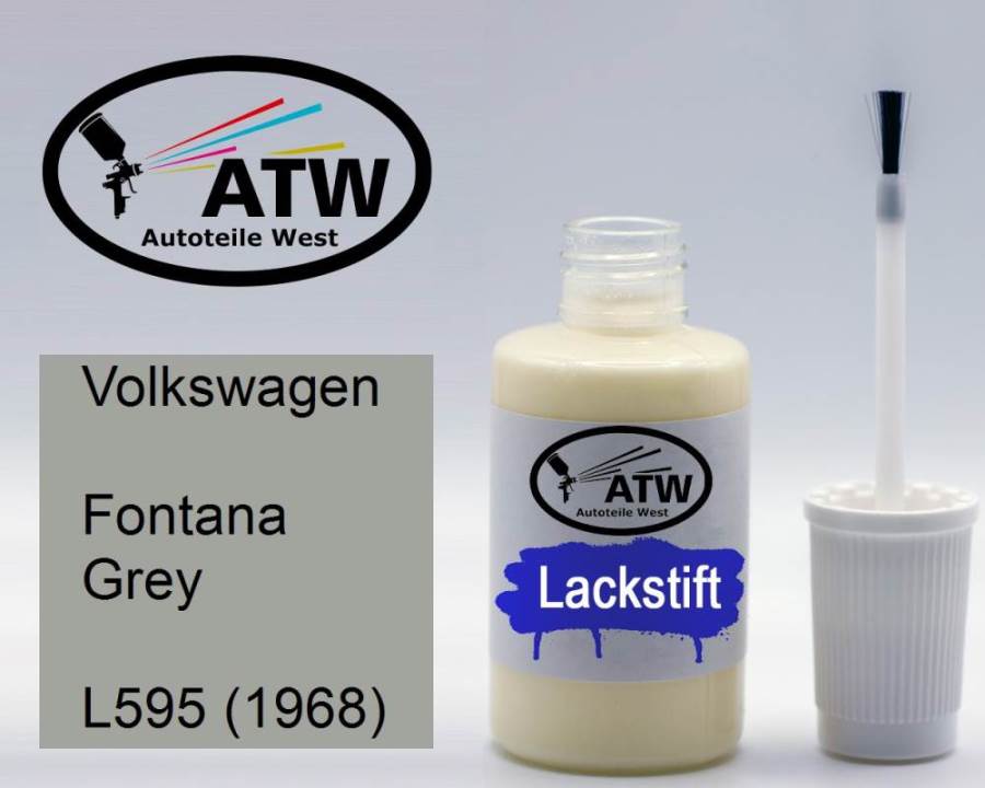 Volkswagen, Fontana Grey, L595 (1968): 20ml Lackstift, von ATW Autoteile West.